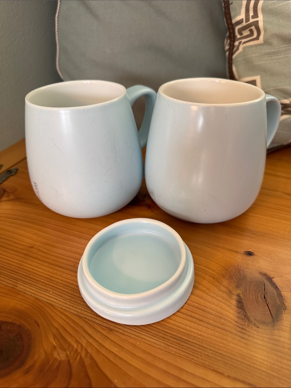 Ohom UI+ Ceramic Coffee Mugs in Light Blue - Set of 2